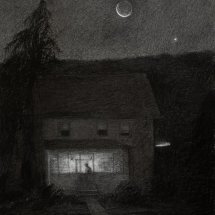 Michael Allen Study for when the Moon was a Sliver charcoal on paper 16 x 15 inches