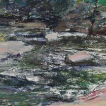 Alice-Kelsey-Downstream-Rock-Run-pastel-on-paper-11.25-x-17.25-inches