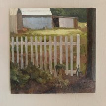 Benjamin-Hawley-MGSoA-Past-the-Fence-oil-on-panel-12-x-12-inches