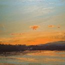 John-David-Wissler-Dusk-on-Fishpoint-oil-on-paper-on-board-9-x-12-inches