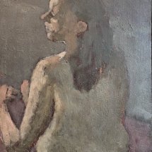 E. M. Saniga A Small Nude oil on panel 10.25 x 8 inches