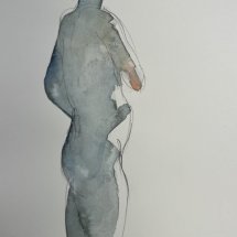 Eva Bender Standing Nude I watercolor unframed