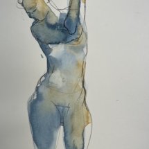 Eva Bender Standing Nude III watercolor unframed