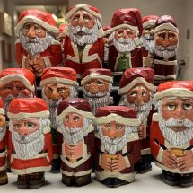Jon Johnson Santas carved wood assorted sizes