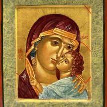 Dorothy Thayne Icon of the Mother of God egg tempera and gold leaf on poplar board 10 x 8 inches