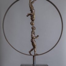 Niles Benn The Human Race iron bronze and marble 42 x 32.75 x 10 inches