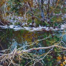 Robert Bitts Early Snow acrylic on canvas 36 x 63 inches