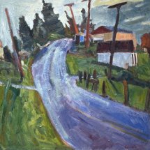 Ruth Bernard Back Road in Drumore oil on panel 23.75 x 24 inches