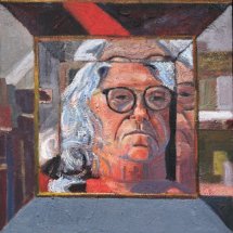 Ruth Bernard Boxed In oil on linen 20 x 18 inches