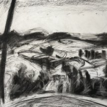 Ruth Bernard Drumore Vista charcoal drawing 17.5 x 22.75 inches