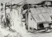 Smithville Farm  Charcoal on Paper  16.75 x 22.50 inches