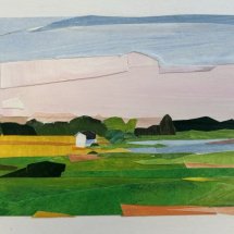 Paula Stark White Barn Tidal River collage 4.5 x 7.5 inches