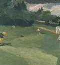 Brian Rego Soccer Practice oil on board  8.5 x 13.625 inches