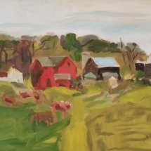 Farm Scene oil on canvas  16 x 20 inches